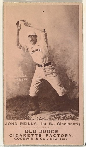 John Good "Long John" Reilly, 1st Base, Cincinnati, from the Old Judge series (N172) for Old Judge Cigarettes