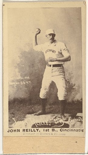 John Good "Long John" Reilly, 1st Base, Cincinnati, from the Old Judge series (N172) for Old Judge Cigarettes