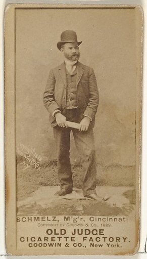 Gustavus Heinrich "Gus" Schmelz, Manager, Cincinnati, from the Old Judge series (N172) for Old Judge Cigarettes