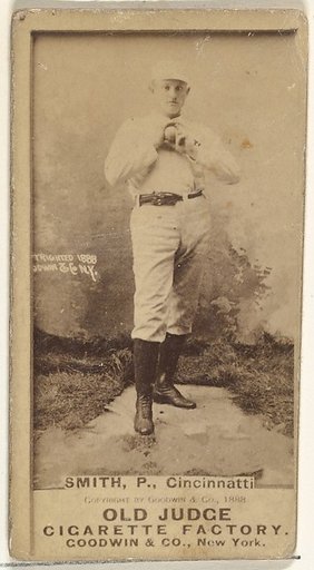 Elmer Ellsworth "Mike" Smith, Pitcher, Cincinnati, from the Old Judge series (N172) for Old Judge Cigarettes