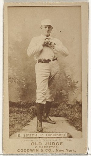 Elmer Ellsworth "Mike" Smith, Pitcher, Cincinnati, from the Old Judge series (N172) for Old Judge Cigarettes