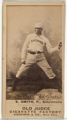 Elmer Ellsworth "Mike" Smith, Pitcher, Cincinnati, from the Old Judge series (N172) for Old Judge Cigarettes