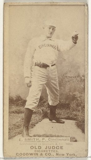 Elmer Ellsworth "Mike" Smith, Pitcher, Cincinnati, from the Old Judge series (N172) for Old Judge Cigarettes