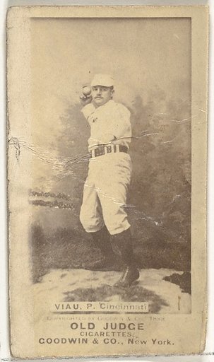 Leon A. "Lee" Viau, Pitcher, Cincinnati, from the Old Judge series (N172) for Old Judge Cigarettes