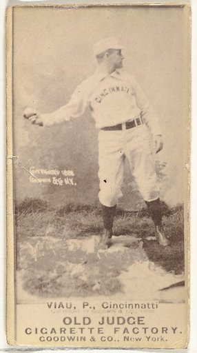 Leon A. "Lee" Viau, Pitcher, Cincinnati, from the Old Judge series (N172) for Old Judge Cigarettes