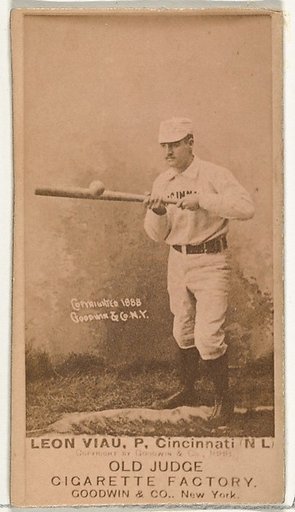 Leon A. "Lee" Viau, Pitcher, Cincinnati, from the Old Judge series (N172) for Old Judge Cigarettes