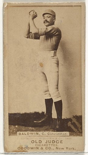 Clarence Geoghan "Kid" Baldwin, Catcher, Cincinnati, from the Old Judge series (N172) for Old Judge Cigarettes