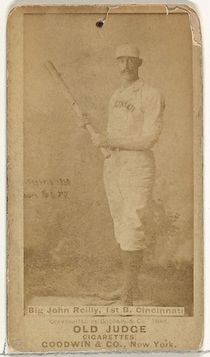 John Good "Long John" Reilly, 1st Base, Cincinnati, from the Old Judge series (N172) for Old Judge Cigarettes