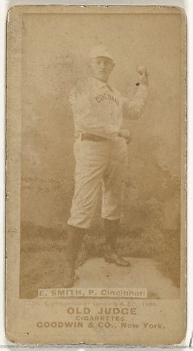 Elmer Ellsworth "Mike" Smith, Pitcher, Cincinnati, from the Old Judge series (N172) for Old Judge Cigarettes