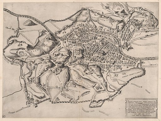 View of Rome from the East, from "Speculum Romanae Magnificentiae"