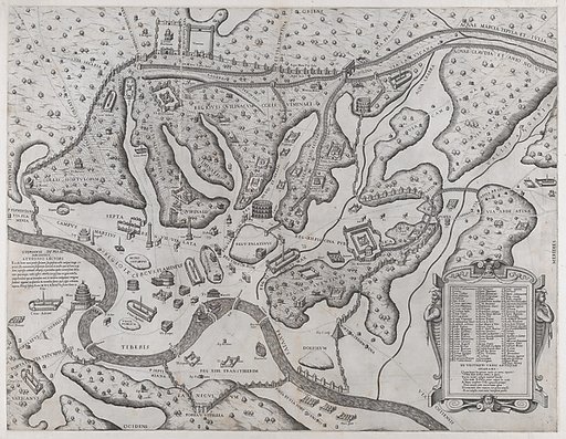 Ancient Rome and its Hills, from the West, from "Speculum Romanae Magnificentiae"
