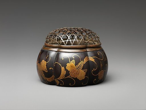 Melon-Shaped Incense Burner (Akoda Kōro) with Paulownia and Foliage Scroll