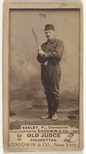 Edward Enoch "Jersey" Bakely, Pitcher, Cleveland, from the Old Judge series (N172) for Old Judge Cigarettes