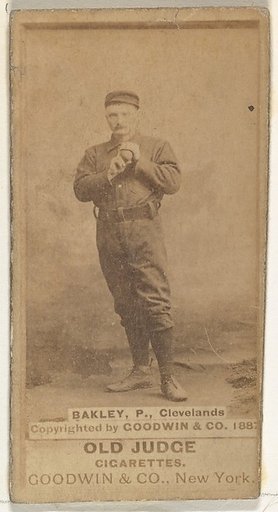 Edward Enoch "Jersey" Bakely, Pitcher, Cleveland, from the Old Judge series (N172) for Old Judge Cigarettes