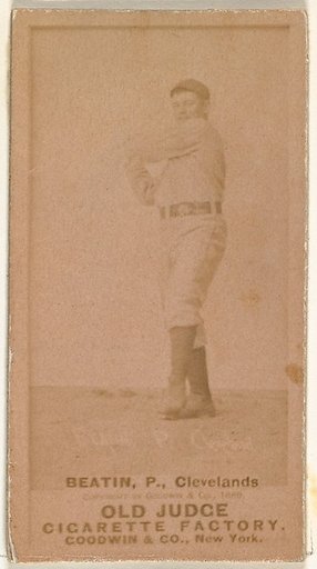 Ebenezer Ambrose "Ed" Beatin, Pitcher, Cleveland, from the Old Judge series (N172) for Old Judge Cigarettes