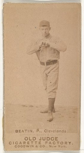 Ebenezer Ambrose "Ed" Beatin, Pitcher, Cleveland, from the Old Judge series (N172) for Old Judge Cigarettes