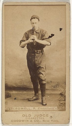 William Theodore "Billy" Crowell, Pitcher, Cleveland, from the Old Judge series (N172) for Old Judge Cigarettes
