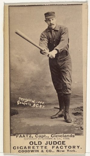 Jayson S. "Jay" Faatz, Captain, Cleveland, from the Old Judge series (N172) for Old Judge Cigarettes