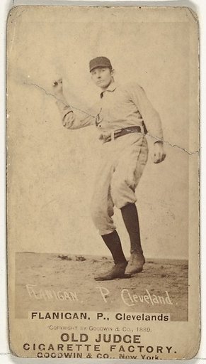 Flanigan, Pitcher, Cleveland, from the Old Judge series (N172) for Old Judge Cigarettes