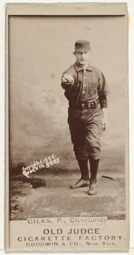 Robert James "Bob" Gilks, Pitcher, Cleveland, from the Old Judge series (N172) for Old Judge Cigarettes