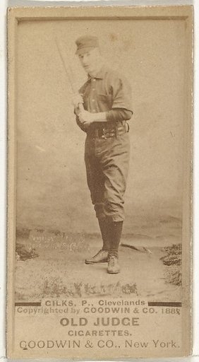 Robert James "Bob" Gilks, Pitcher, Cleveland, from the Old Judge series (N172) for Old Judge Cigarettes