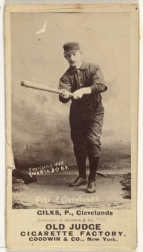 Robert James "Bob" Gilks, Pitcher, Cleveland, from the Old Judge series (N172) for Old Judge Cigarettes