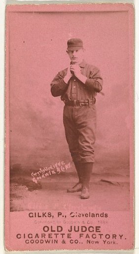 Robert James "Bob" Gilks, Pitcher, Cleveland, from the Old Judge series (N172) for Old Judge Cigarettes