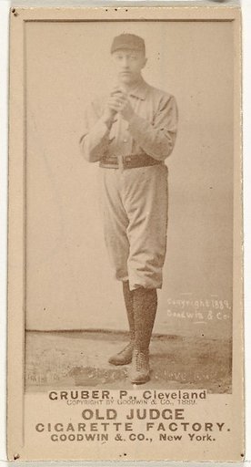 Henry Gruber, Pitcher, Cleveland, from the Old Judge series (N172) for Old Judge Cigarettes