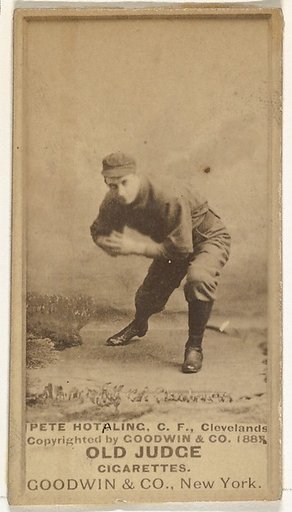 Pete "Monkey" Hotaling, Center Field, Cleveland, from the Old Judge series (N172) for Old Judge Cigarettes