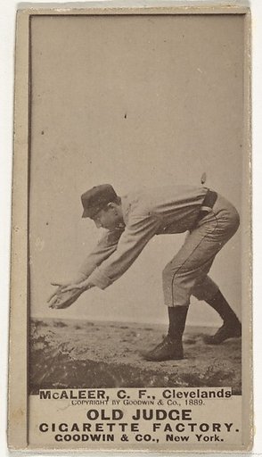 Jimmy "Loafer" McAleer, Center Field, Cleveland, from the Old Judge series (N172) for Old Judge Cigarettes