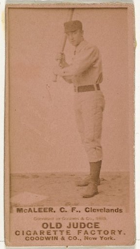 Jimmy "Loafer" McAleer, Center Field, Cleveland, from the Old Judge series (N172) for Old Judge Cigarettes