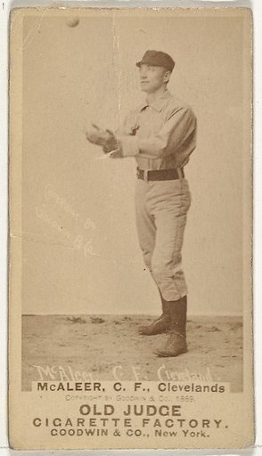 Jimmy "Loafer" McAleer, Center Field, Cleveland, from the Old Judge series (N172) for Old Judge Cigarettes