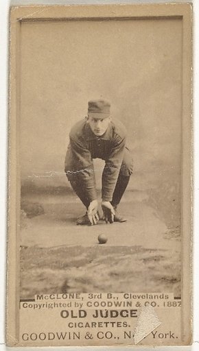 John T. McGlone, 3rd Base, Cleveland, from the Old Judge series (N172) for Old Judge Cigarettes