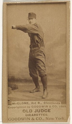 John T. McGlone, 3rd Base, Cleveland, from the Old Judge series (N172) for Old Judge Cigarettes
