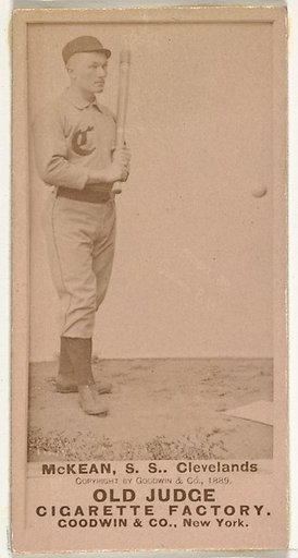 Edwin John "Ed" McKean, Shortstop, Cleveland, from the Old Judge series (N172) for Old Judge Cigarettes
