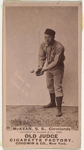 Edwin John "Ed" McKean, Shortstop, Cleveland, from the Old Judge series (N172) for Old Judge Cigarettes