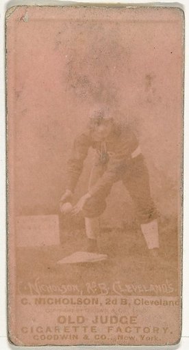 T.C. Nicholson, 2nd Base, Cleveland, from the Old Judge series (N172) for Old Judge Cigarettes