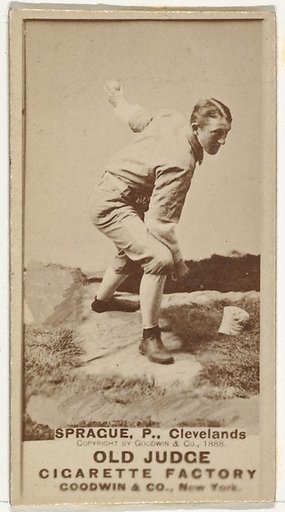 Charlie Sprague, Pitcher, Cleveland, from the Old Judge series (N172) for Old Judge Cigarettes