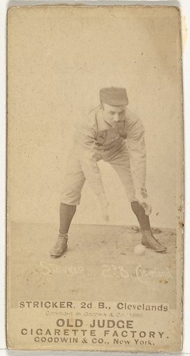 John A. "Cub" Stricker, 2nd Base, Cleveland, from the Old Judge series (N172) for Old Judge Cigarettes