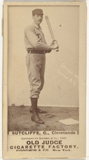 Elmer Ellsworth "Sy" Sutcliffe, Catcher, Cleveland, from the Old Judge series (N172) for Old Judge Cigarettes