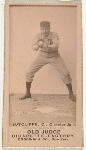 Elmer Ellsworth "Sy" Sutcliffe, Catcher, Cleveland, from the Old Judge series (N172) for Old Judge Cigarettes