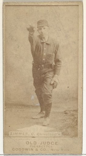 Charles Louis "Chief" Zimmer, Catcher, Cleveland, from the Old Judge series (N172) for Old Judge Cigarettes
