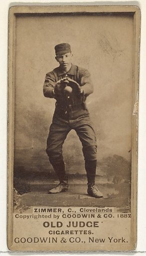 Charles Louis "Chief" Zimmer, Catcher, Cleveland, from the Old Judge series (N172) for Old Judge Cigarettes
