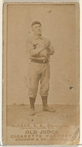 Edwin John "Ed" McKean, Shortstop, Cleveland, from the Old Judge series (N172) for Old Judge Cigarettes