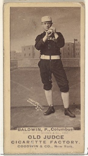 Marcus Elmore "Fido" Baldwin, Pitcher, Cleveland, from the Old Judge series (N172) for Old Judge Cigarettes
