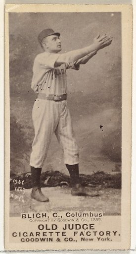 Edwin Forrest "Ned" Bligh, Catcher, Cleveland, from the Old Judge series (N172) for Old Judge Cigarettes