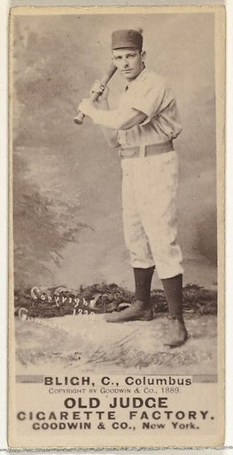 Edwin Forrest "Ned" Bligh, Catcher, Cleveland, from the Old Judge series (N172) for Old Judge Cigarettes