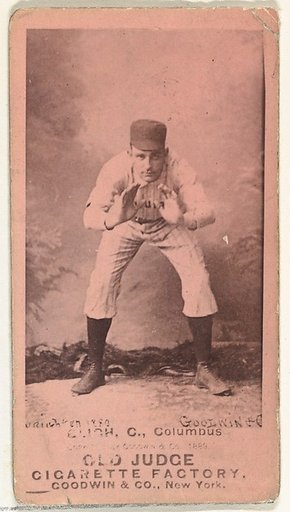 Edwin Forrest "Ned" Bligh, Catcher, Cleveland, from the Old Judge series (N172) for Old Judge Cigarettes