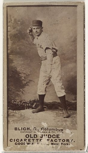 Edwin Forrest "Ned" Bligh, Catcher, Cleveland, from the Old Judge series (N172) for Old Judge Cigarettes