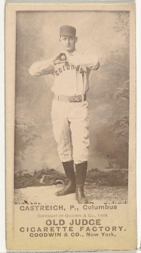 Henry Carl "Hank" Gastright, Pitcher, Cleveland, from the Old Judge series (N172) for Old Judge Cigarettes